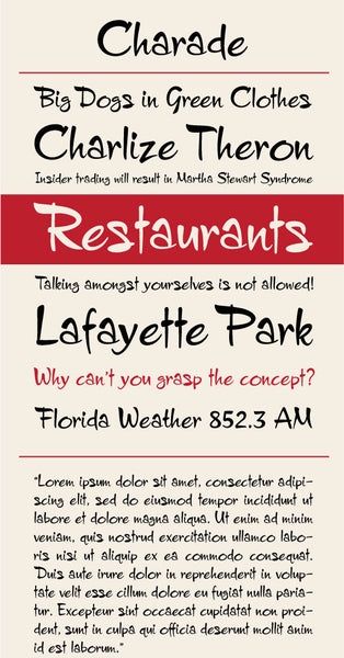 Charade Type Specimen