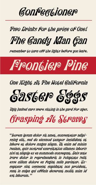 Confectioner Type Specimen