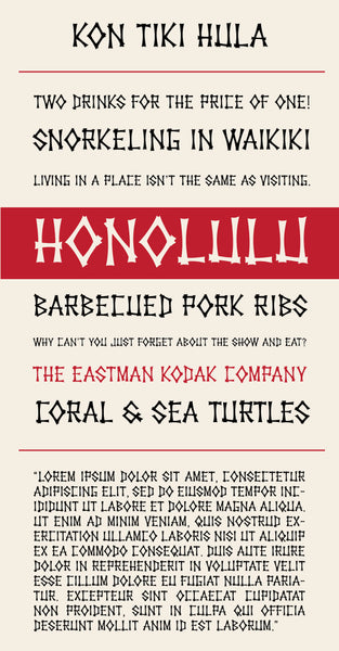 Kon Tiki Hula Type Specimen