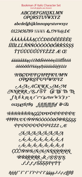 BookmanJF Italic Type Specimen #2