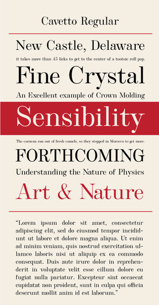 Cavetto Regular Type Specimen